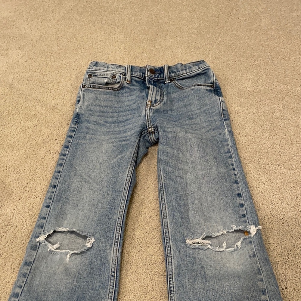 Boys Abercrombie kids boot cut blue jeans. Size 9-10